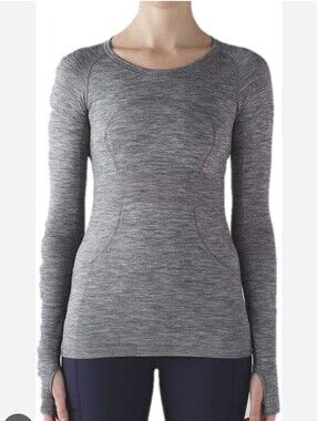 Lululemon Swiftly Tech Long Sleeve Slate Crew Neck Size 10